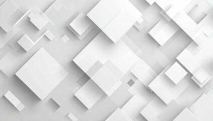 Fototapeta premium Abstract geometric pattern of overlapping white squares