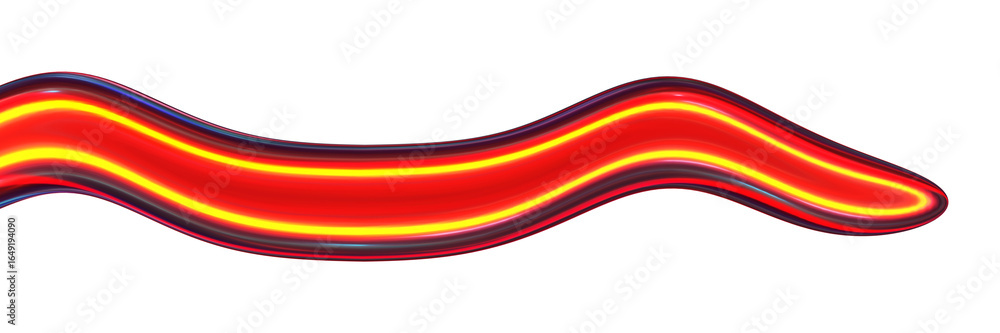 Poster abstract colorful wavy and curvy line isolated on transparent background