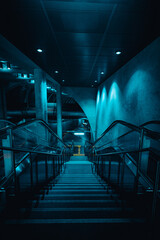 Blue urban Metro station