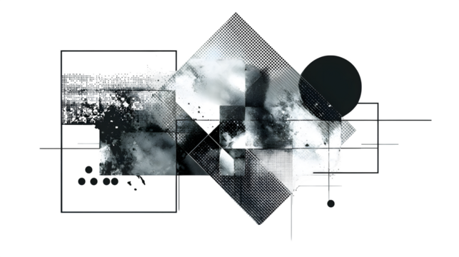 Experimental layout with heavy shape on one side