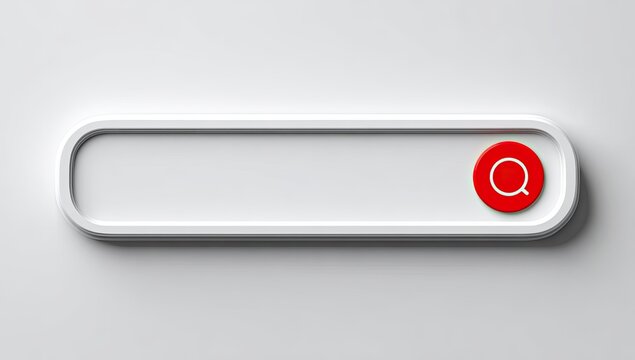White search bar with red magnifying glass icon