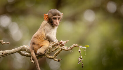 Macaques in nature. Macaques constitute a genus (Macaca) of gregarious monkeys.