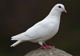 white dove isolated on black background
