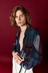 Expressing modern elegance through imaginative fashion and youthful charm in bold colors