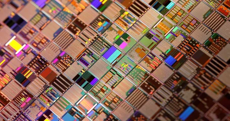 Silicon semiconductor wafer close-up. © Andrei Armiagov