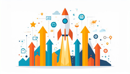 Obraz premium Abstract Startup Growth Graph