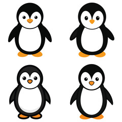 Fototapeta premium Sea penguin coloring fish and birds 