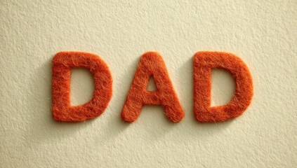 Felt letters spelling "DAD" on beige