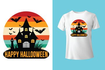 Happy Halloween print ready T Shirt design