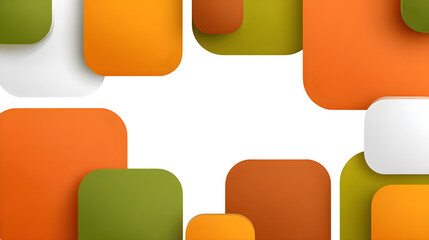 Staggered layout with floating shapes and soft edges