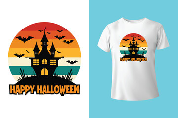 Happy Halloween print ready T Shirt design