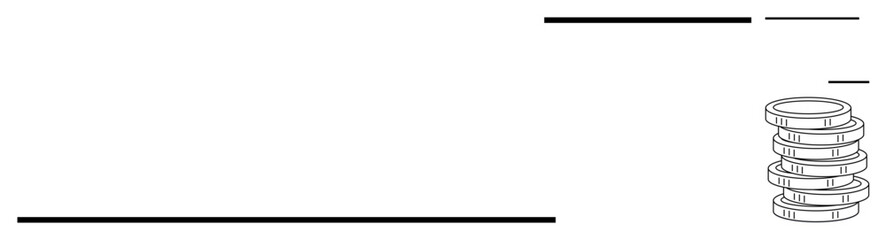 Stacked coins and parallel lines represent finance, growth, balance, and modern design. Ideal for money management, minimalism, strategy, organization, economic discussions banking and simple flat