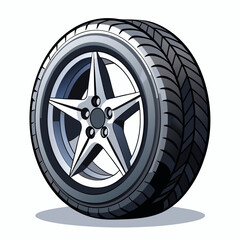 car wheel isolated on white