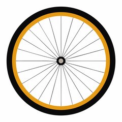 bicycle wheel on white background