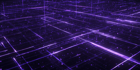 Purple glowing digital grid lines with futuristic abstract background
