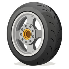 Obraz premium car wheel isolated on white background
