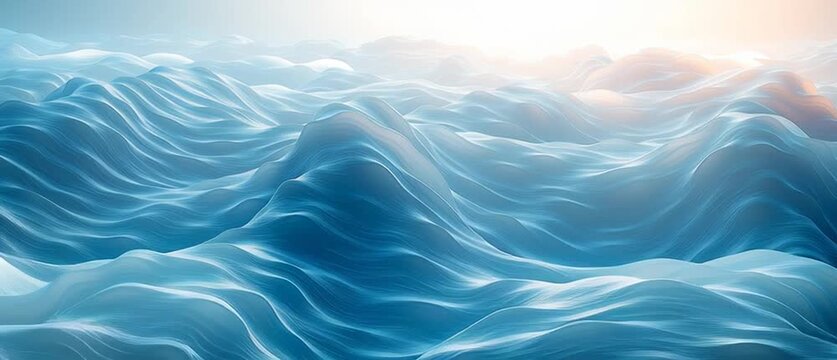 Fond d&rsquo;&eacute;cran abstrait aquatique avec vagues fluides et reflets lumineux