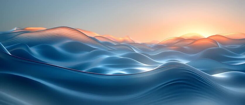 Fond d&rsquo;&eacute;cran abstrait aquatique avec vagues fluides et reflets lumineux
