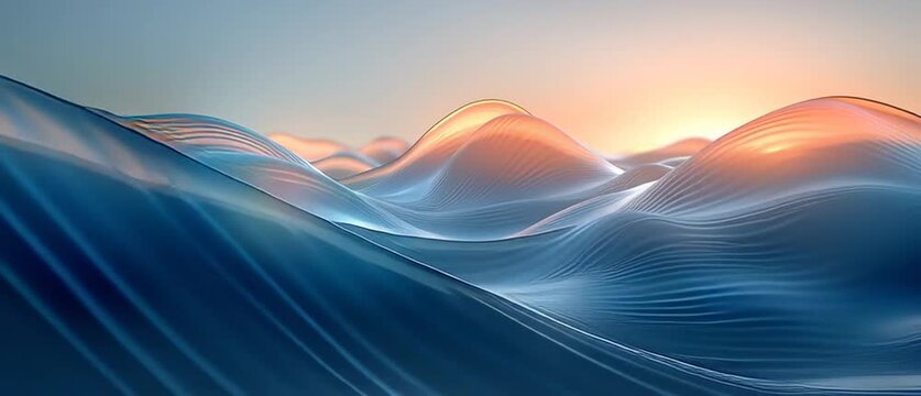 Fond d&rsquo;&eacute;cran abstrait aquatique avec vagues fluides et reflets lumineux