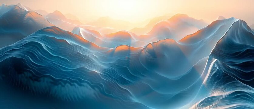 Fond d&rsquo;&eacute;cran abstrait aquatique avec vagues fluides et reflets lumineux
