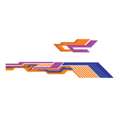 Modern car wrap sticker design vector. Racing car modification stickers