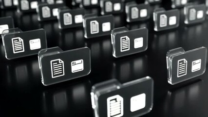 Numerous digital files in folders, digital data storage concept - Powered by Adobe