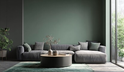Fototapeta premium Modern living room with muted color palette