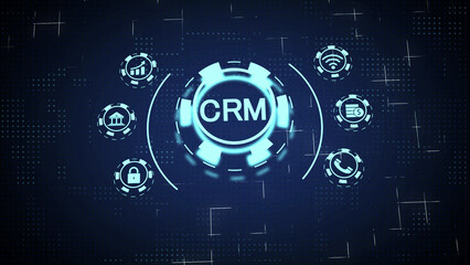 Obraz premium CRM Customer Relationship Management Technology Concept