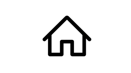 Modern Minimalist House Icon for Real Estate and Design