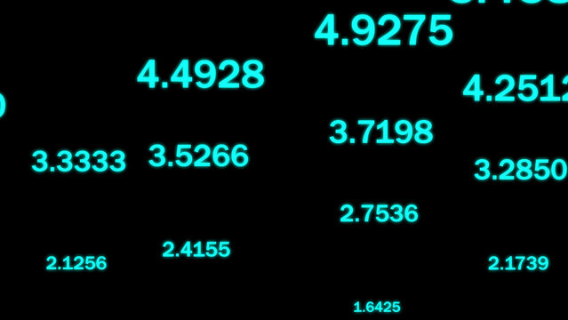 Cyan numbers on black background data statistics