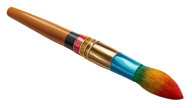 Vibrant Paint Brush Ready for Creative Artistic Expression