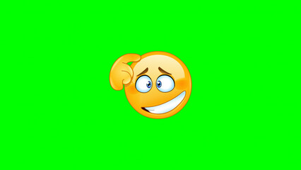 Vector Emoji Faces with Different Emotions on Green Background – Expression Icon Set, Angry, Happy, Sad, Surprised Emoji Faces – Emotional Expression Vector Set, Cartoon Emoji Expression Pack – Happy,