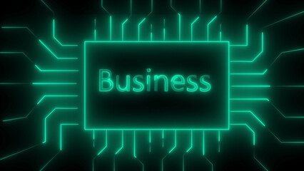 Green Neon Business Circuit Board Abstract commerce