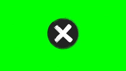 Obraz premium Red Cross Mark on Green Screen Background – Wrong, Error, or Cancel Symbol