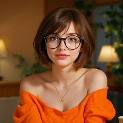 A portrait of a youthful character set against a serene1