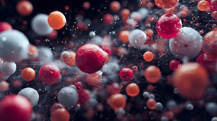 A stylized animation of atoms.