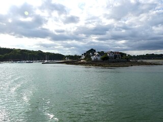Ile-aux-Moines, August 2025: Hiking around Ile-aux-Moines in the Gulf of Morbihan in Brittany- View of the sea