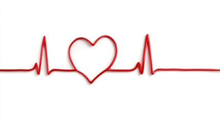 EKG Line, A minimalist graphic of a calm, steady EKG line transitioning into a simple heart shape. Symbolizing stable health. 