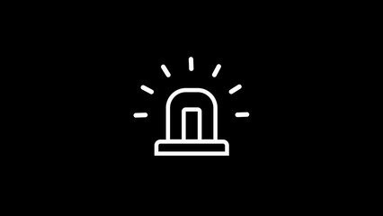Simple Siren Icon on Black Background alarm alert