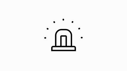 Simple Siren Icon on White Background alarm alert