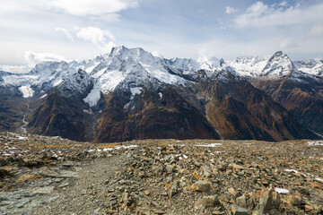 View of Caucasus mountains in Dombay