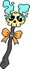 Halloween Spooky Skull Wand with Smoke