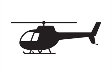 Simple Helicopter Vector Illustration – Aviation and Air Transport Icon