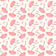 Pink seamless floral pattern