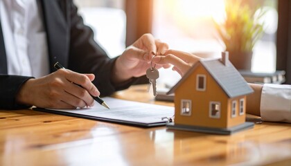 Real estate contract consultation scene