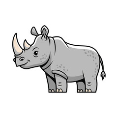 Naklejka premium Rhino cartoon character isolated on a white background