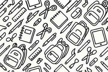 Obraz premium School supplies and stationery items arranged in a creative pattern for back to school season