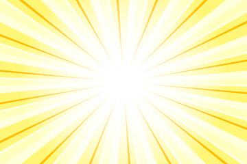 Amber Yellow Abstract Sunlight Background. Yellow Glow Effect Sunburst Background for Presentation, Banner, Poster, Flyer, Sales. Pop Art Template for Summer and Spring. Rays Theme.
