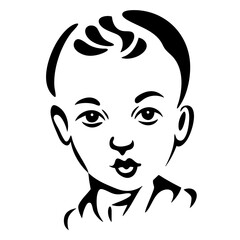 Baby Boy Portrait Abstract Illustration