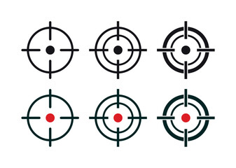 Target, aim arrow icons. aim, precision and focus minimal flat vector marker